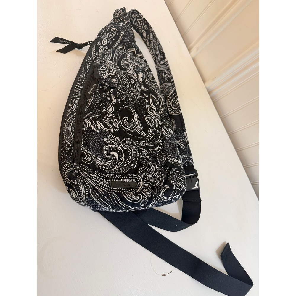 Vera Bradley Sling Backpack Bag Womens Steller Paisley Zip Adjustable Strap